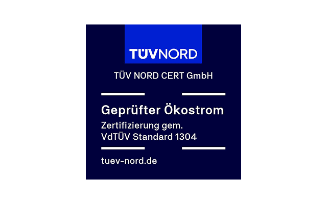 Siegel TUEV NORD Der Ökostrom der Mainzer Stadtwerke ist vom TÜV NORD zertifiziert.