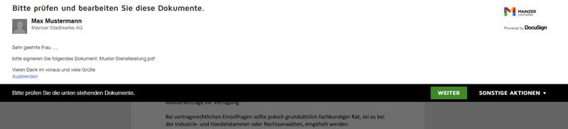 Mainzer Stadtwerke_DocuSign Signatur Schritt 2_Bearbeitung bestätigen