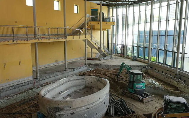 Umbauarbeiten im Mainzer Taubertsbergbad