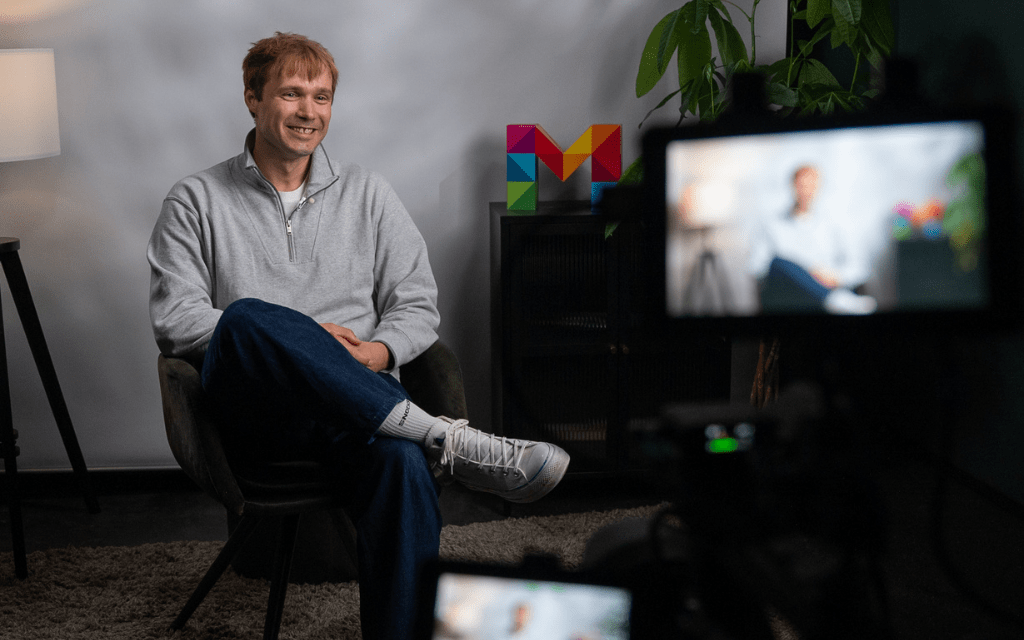 Kevin Geissler im Filmstudio