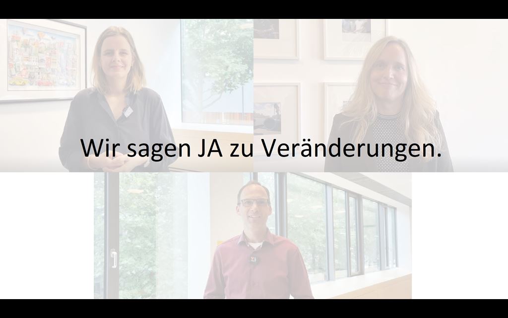 Drei Menschen in einem Bild: Wir sagen JA zu Veränderung