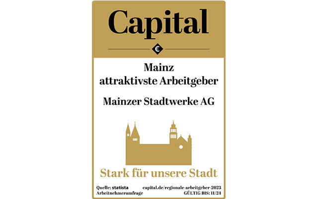 Auszeichnung Capital Mainz: Mainzer Stadtwerke als attraktiver Arbeitgeber